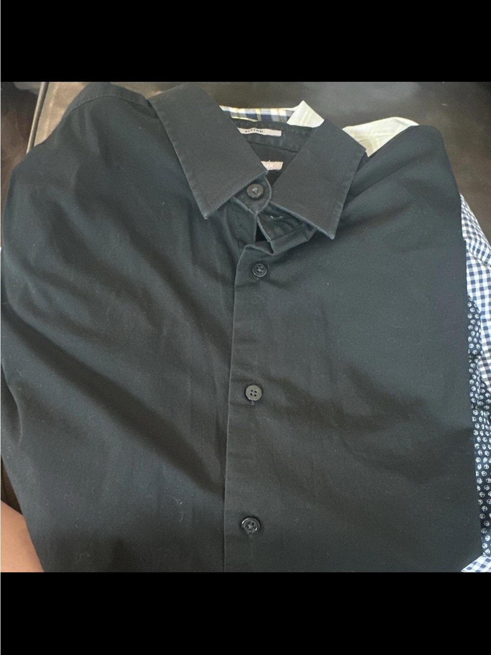 Express Men's Black Button-Down Dress Shirt
